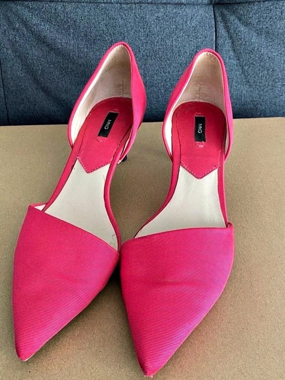 Mango Pointed Toe kitten heels in Pink EU 39